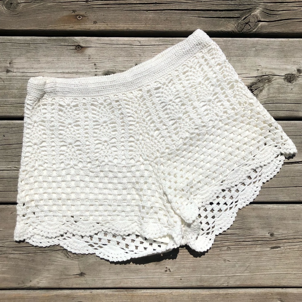 Crochet White Shorts
